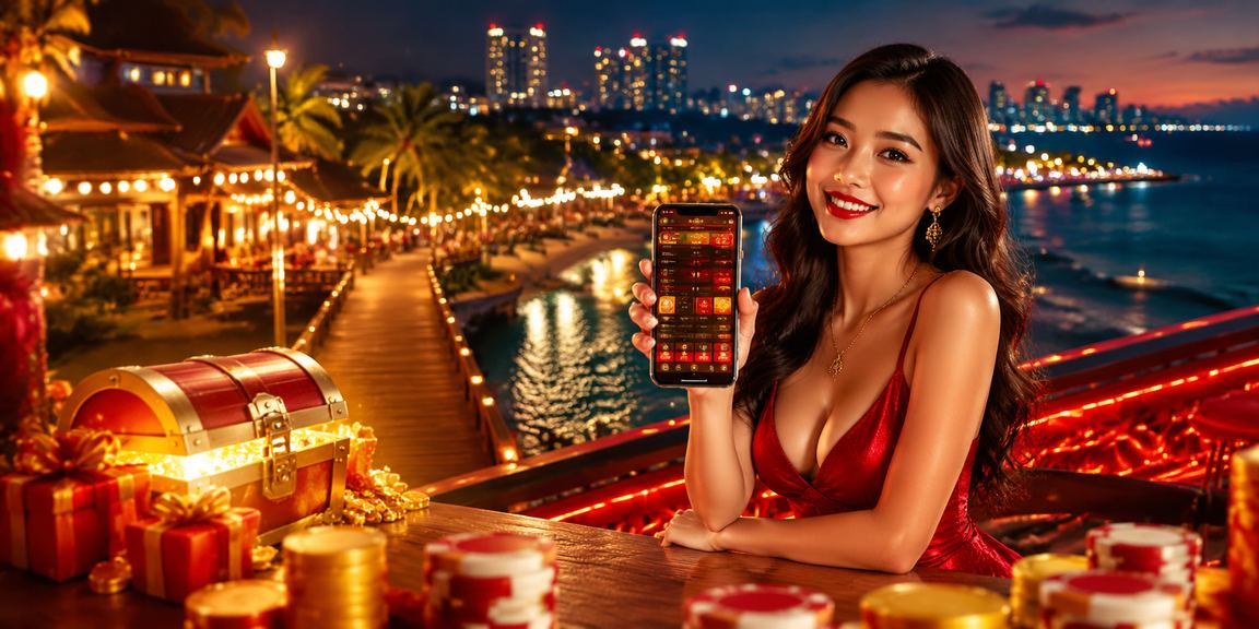Người chơi sử dụng điện thoại tại bãi biển Phú Quốc để truy cập casino mobile